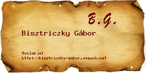 Bisztriczky Gábor névjegykártya